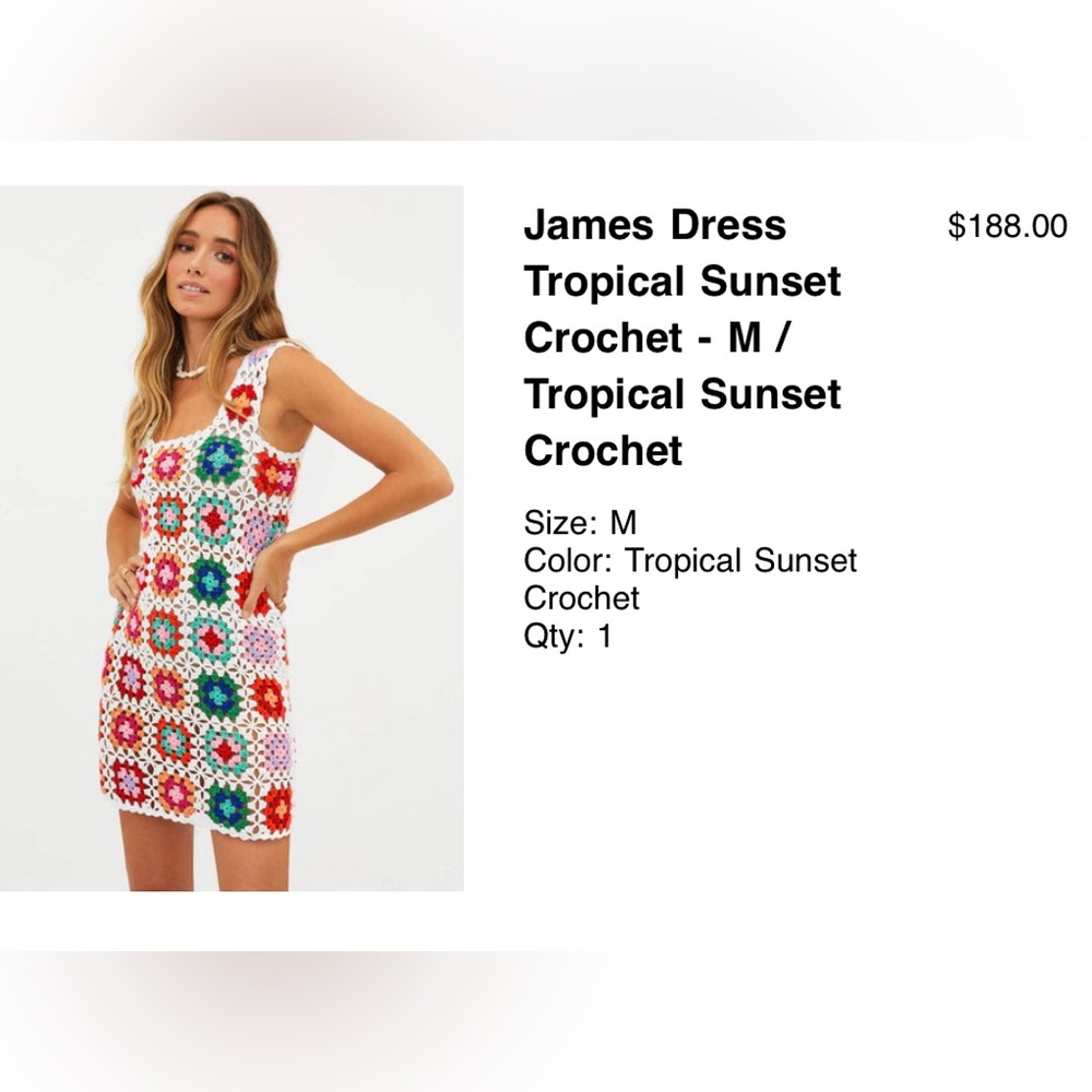 Beach Riot James Crochet Dress—NWOT, Size M in Tropical Sunset Color - Picture 10 of 15